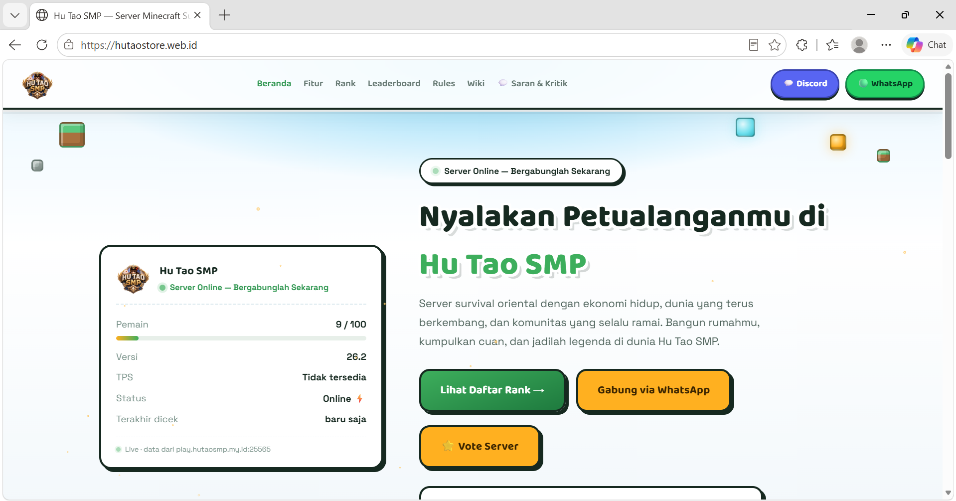 Tampilan HuTaoStore, gambar 1