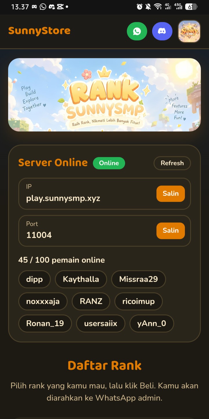 Tampilan SunnySMP, gambar 1